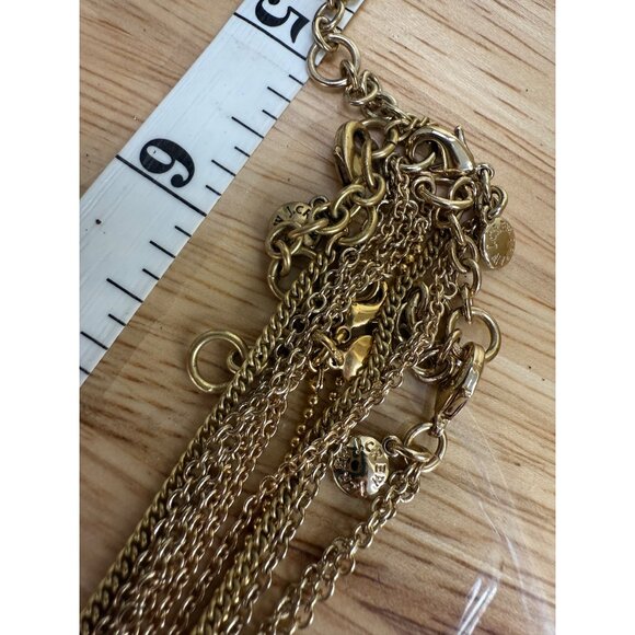 J. Crew Gold Tone Layering Necklace Set Of 4 With Tortoise Accents & Black - Picture 4 of 11